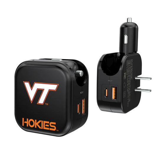 Virginia Tech Hokies Team Logo Dual Port USB Car & Home Charger