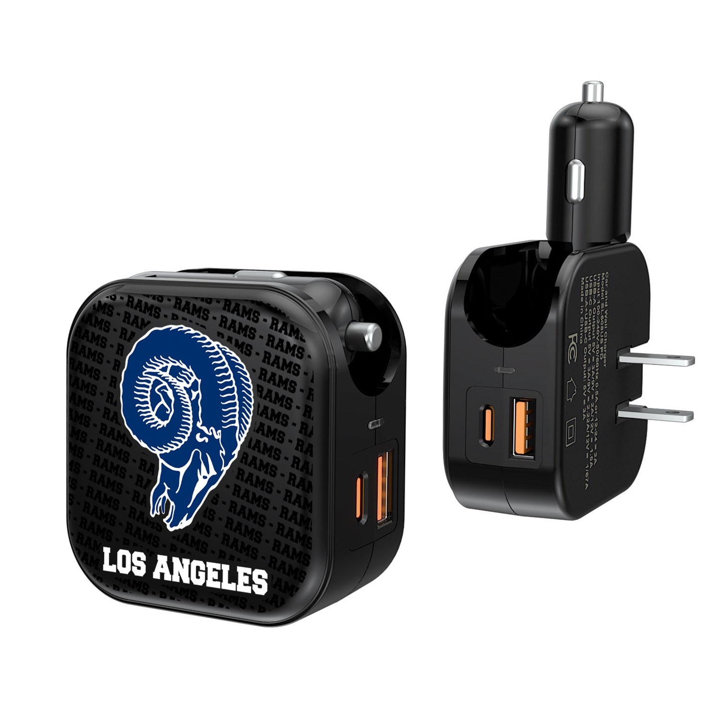 Los Angeles Rams Team Logo Dual Port USB Car & Home Charger