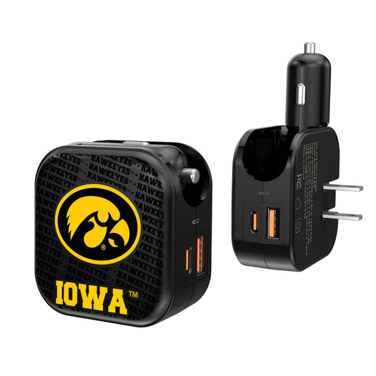 Iowa Hawkeyes Team Logo Dual Port USB Car & Home Charger