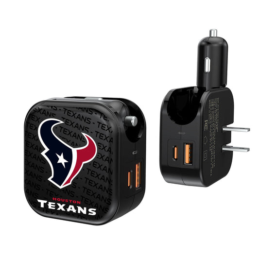 Houston Texans Team Logo Dual Port USB Car & Home Charger