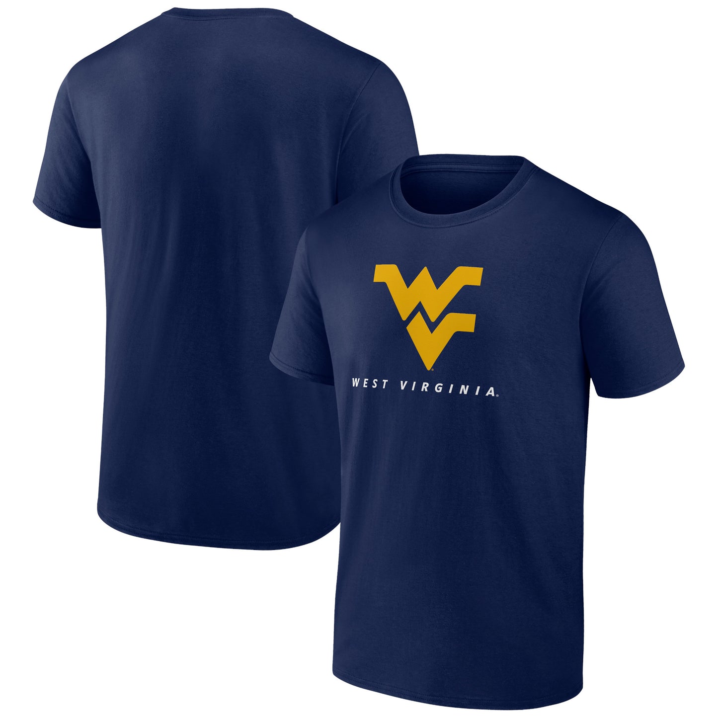 Men's Fanatics Navy West Virginia Mountaineers Linear Logo T-Shirt