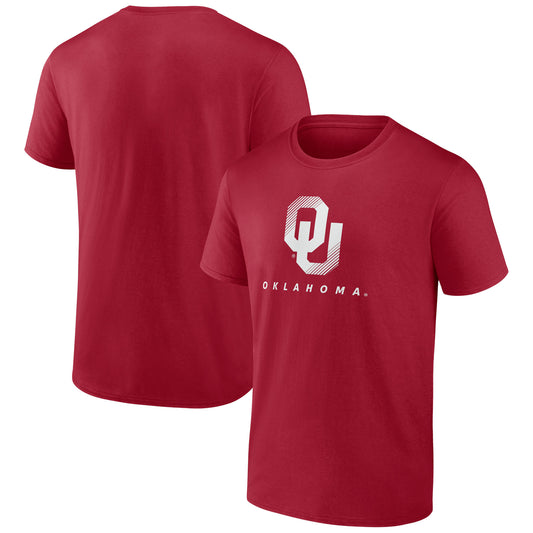 Men's Fanatics Crimson Oklahoma Sooners Linear Logo T-Shirt