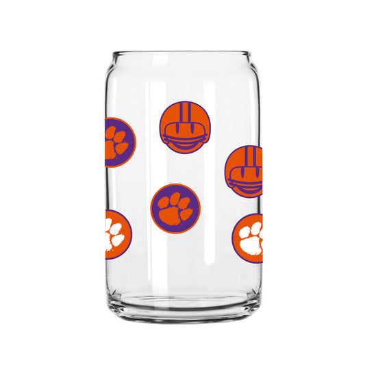 Clemson Tigers 16oz. Smiley Can Glass