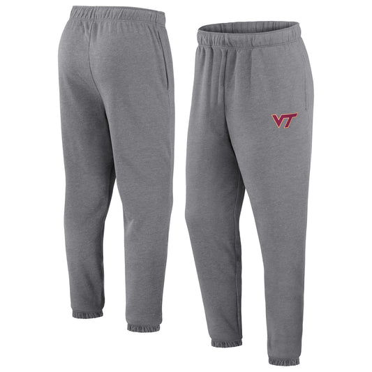 Men's Fanatics Heather Gray Virginia Tech Hokies Primary Pocket Jogger Pants