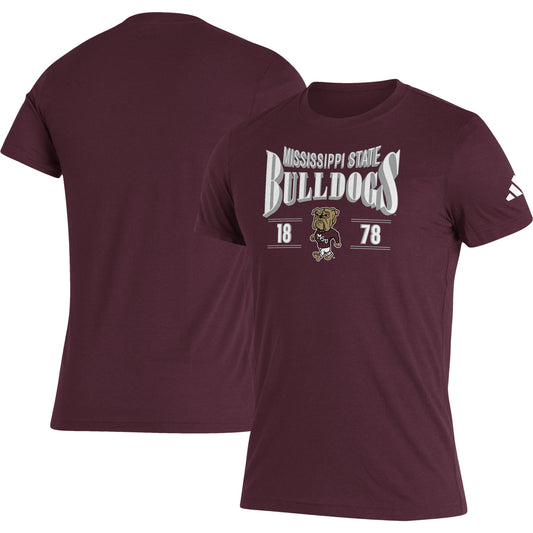 Men's adidas Maroon Mississippi State Bulldogs Along The Shadow Tri-Blend T-Shirt