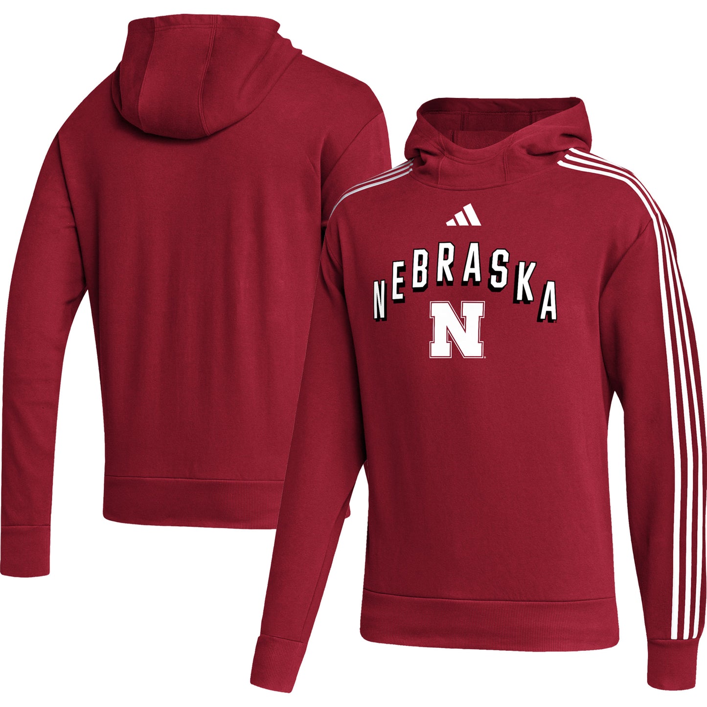 Men's adidas Scarlet Nebraska Huskers Step Up Pullover Hoodie