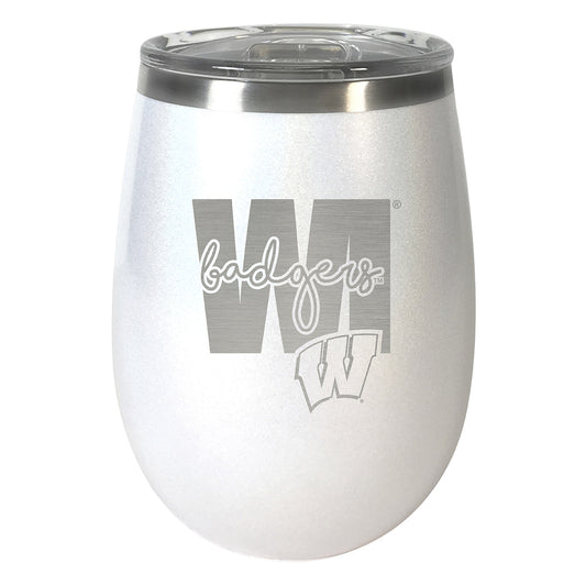 Wisconsin Badgers 10oz. Opal Wine Tumbler