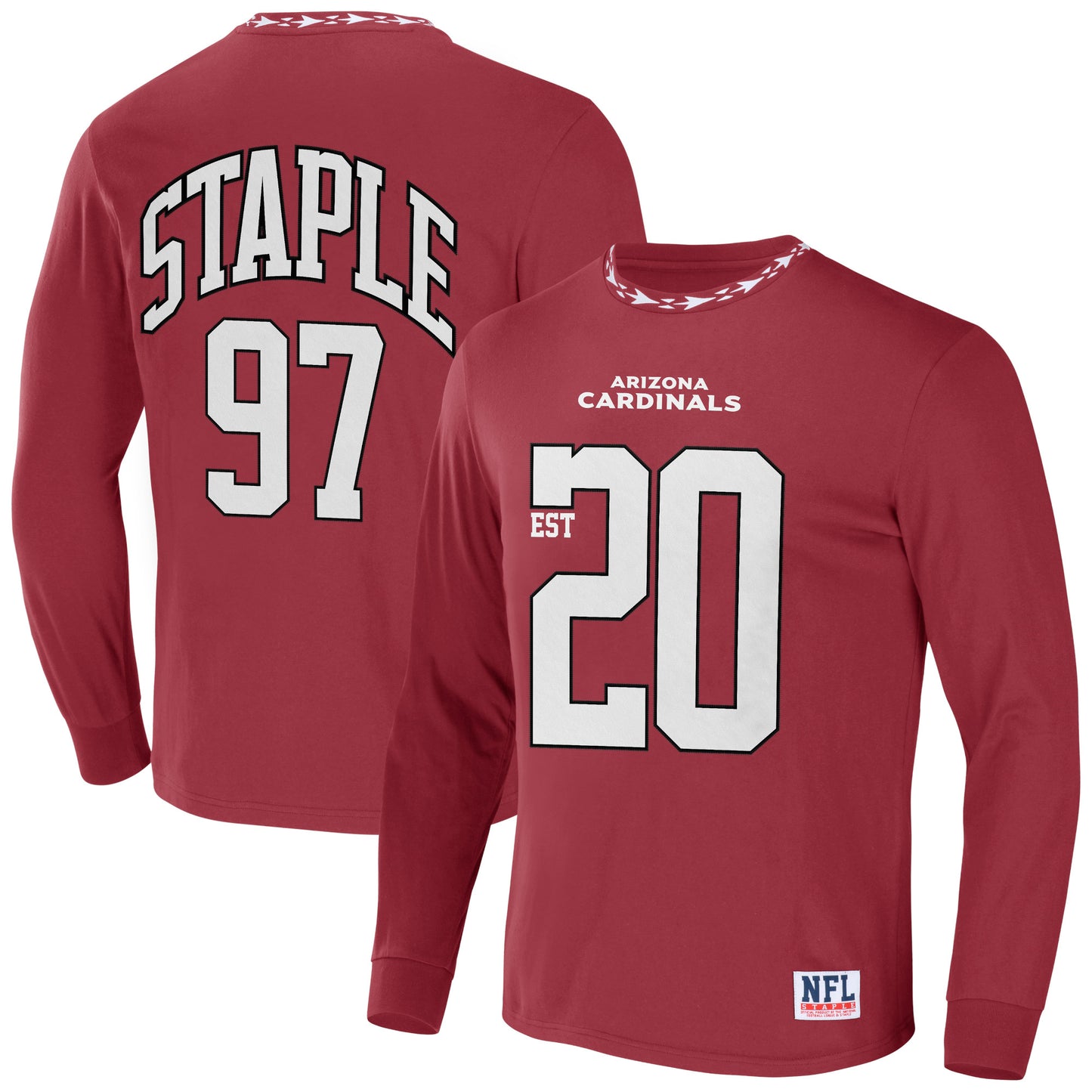 Men's NFL x Staple Red Arizona Cardinals Core Team Long Sleeve T-Shirt