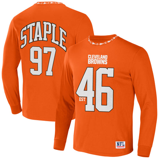 Men's NFL x Staple Orange Cleveland Browns Core Team Long Sleeve T-Shirt