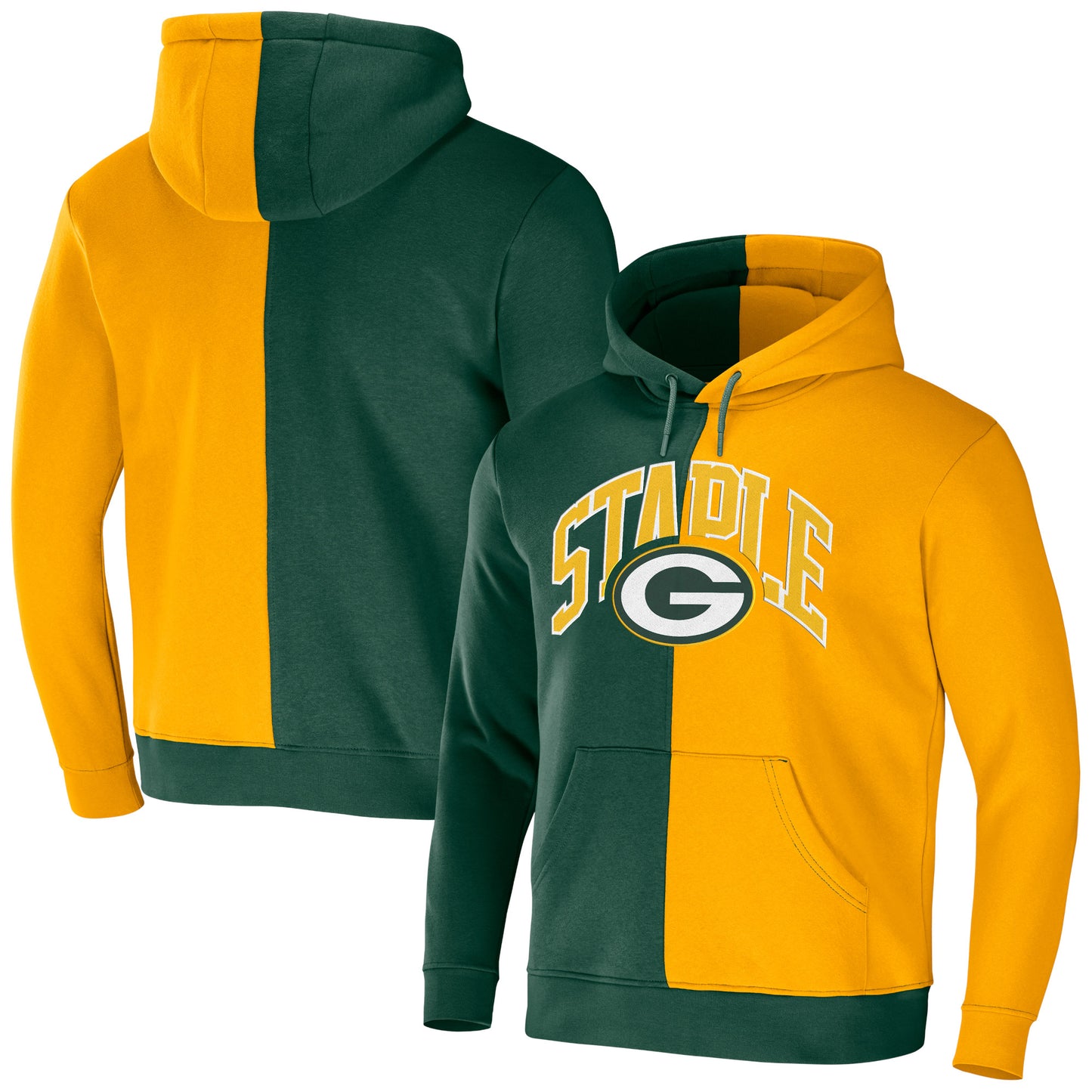 Men's NFL x Staple Hunter Green Green Bay Packers Split Logo Pullover Hoodie