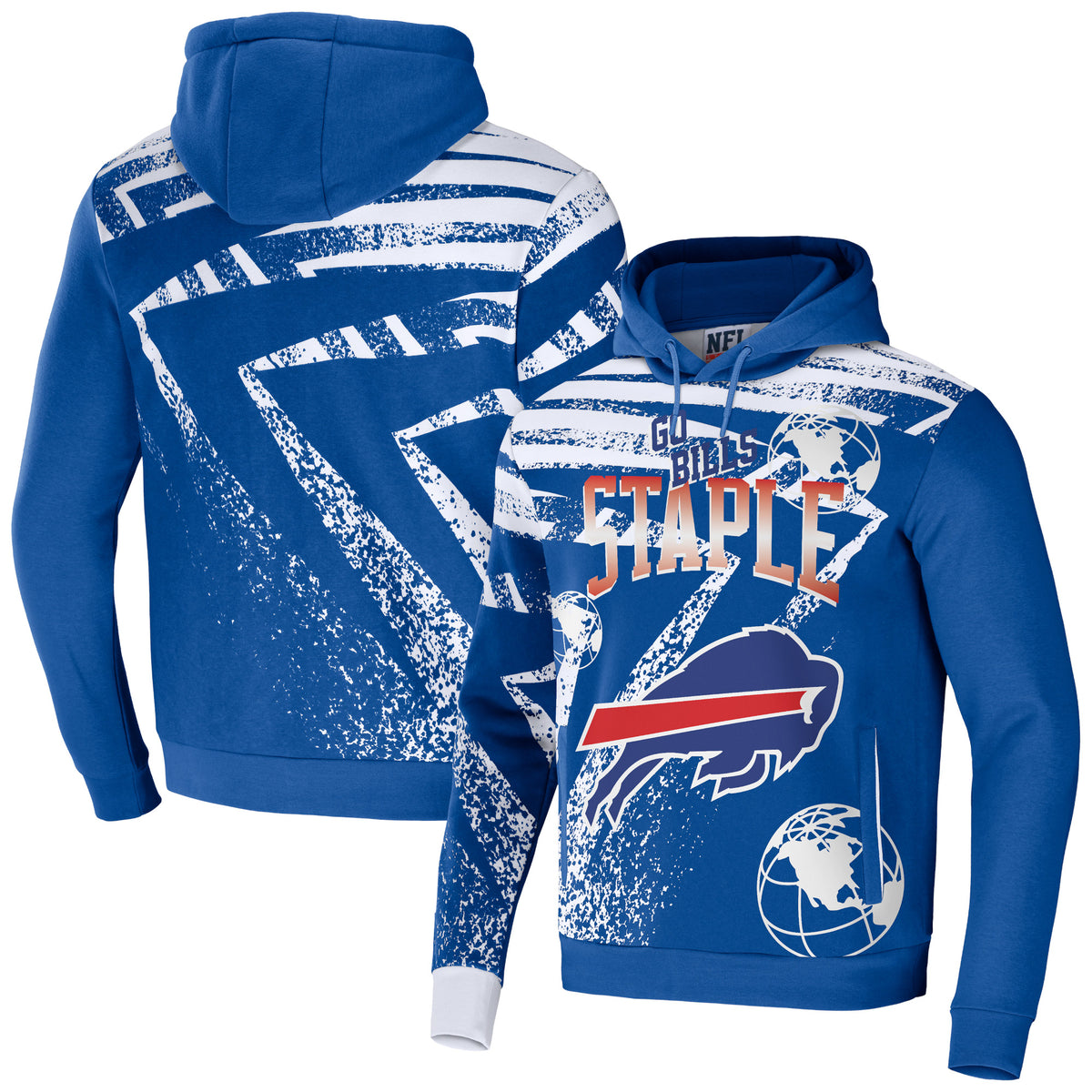 Men's NFL x Staple Royal Buffalo Bills All Over Print Pullover Hoodie