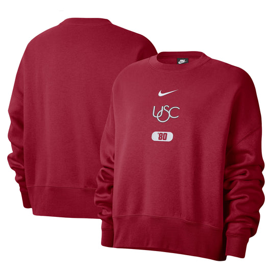 Women's Nike Cardinal USC Trojans Vault Every Day Fleece Pullover Sweatshirt