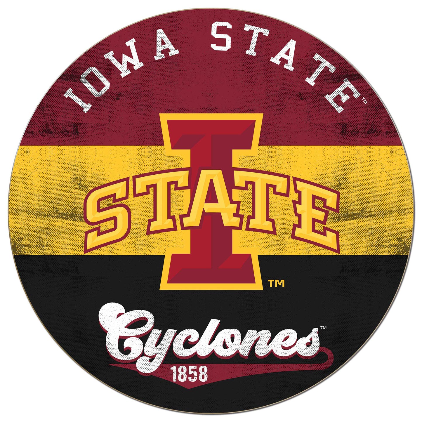 Iowa State Cyclones 20'' x 20'' Retro Logo Circle Sign