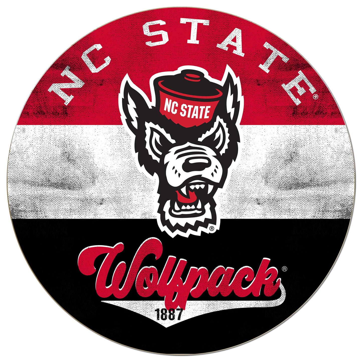 NC State Wolfpack 20'' x 20'' Retro Logo Circle Sign