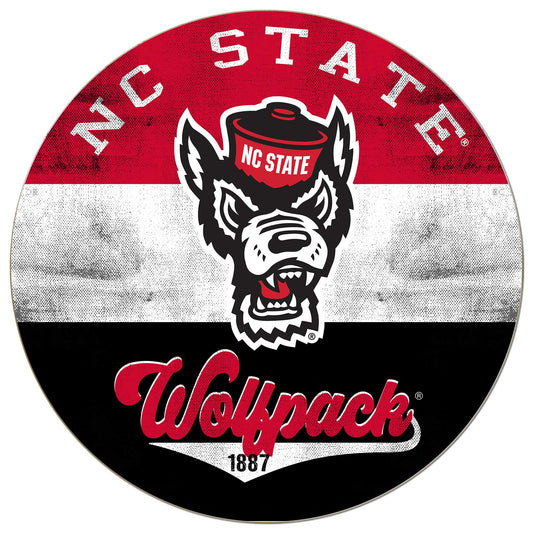 NC State Wolfpack 20'' x 20'' Retro Logo Circle Sign