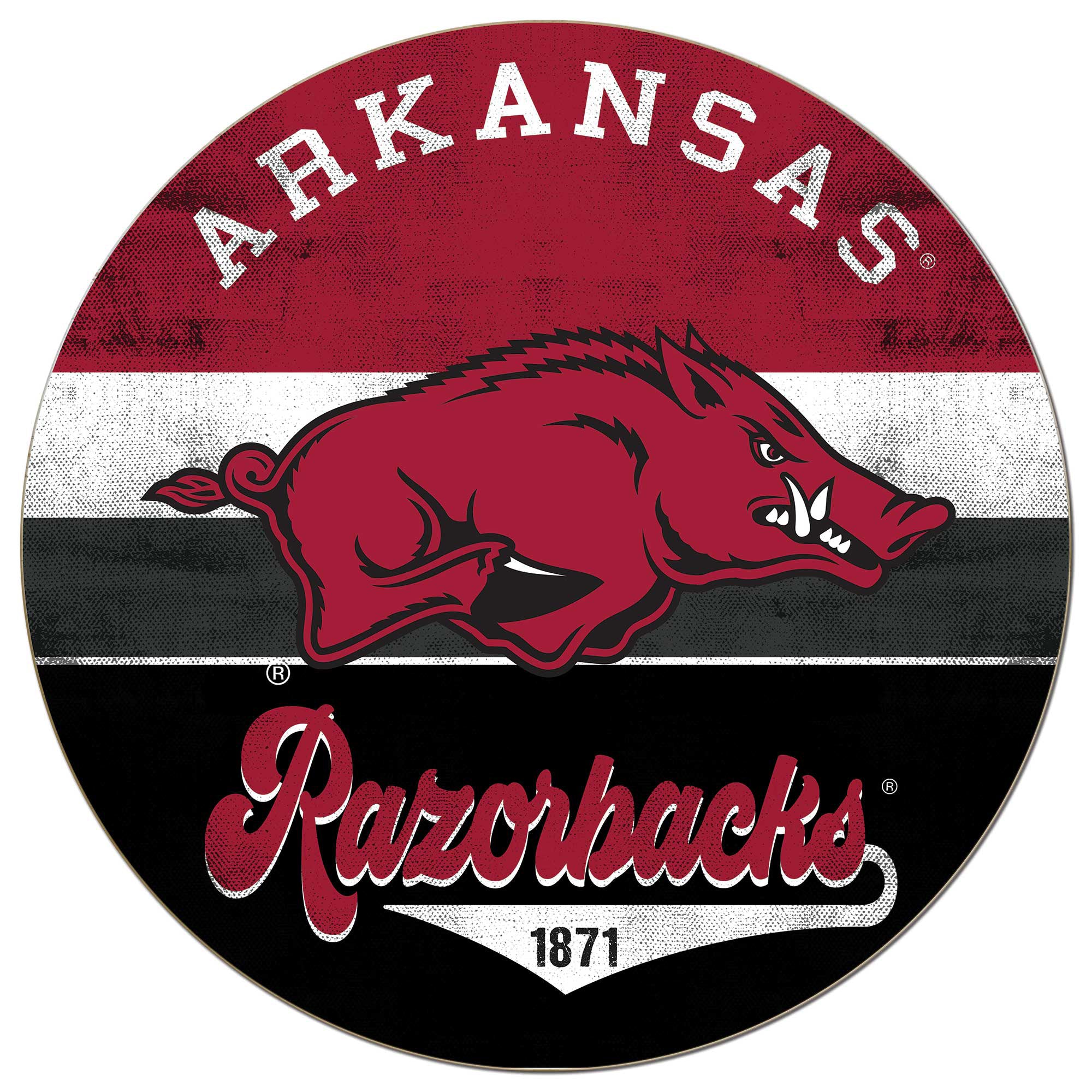 Riverstone Razorbacks Logo Arkansas Razorbacks 20'' x 20'' Retro Logo Circle Sign – Fan Day Nation
