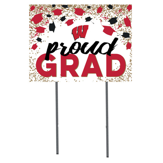 Wisconsin Badgers 18'' x 24'' Grad Yard Sign