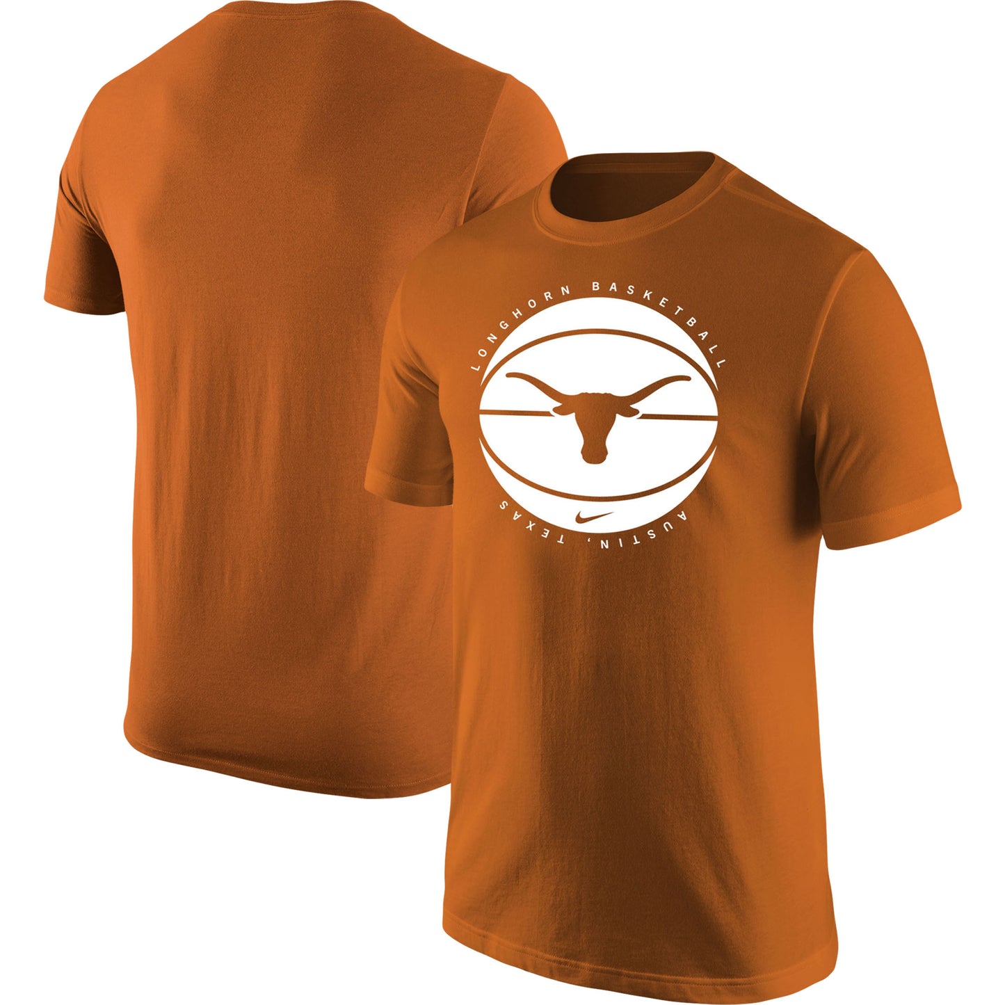 Men's Nike Burnt Orange Texas Longhorns Basketball Logo T-Shirt