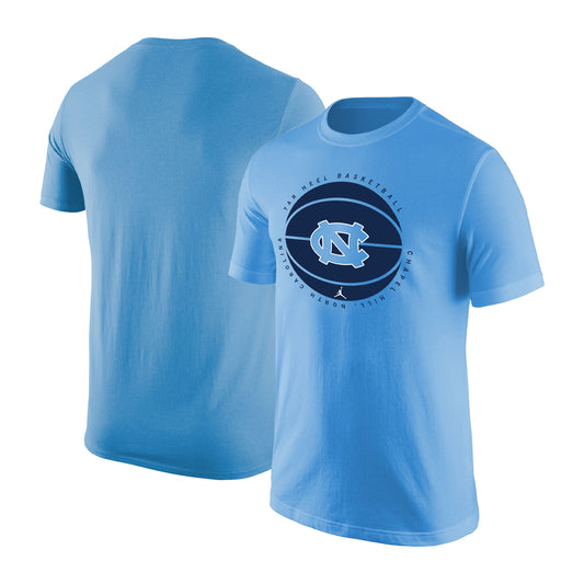 Men's Jordan Brand Carolina Blue North Carolina Tar Heels Basketball Logo T-Shirt