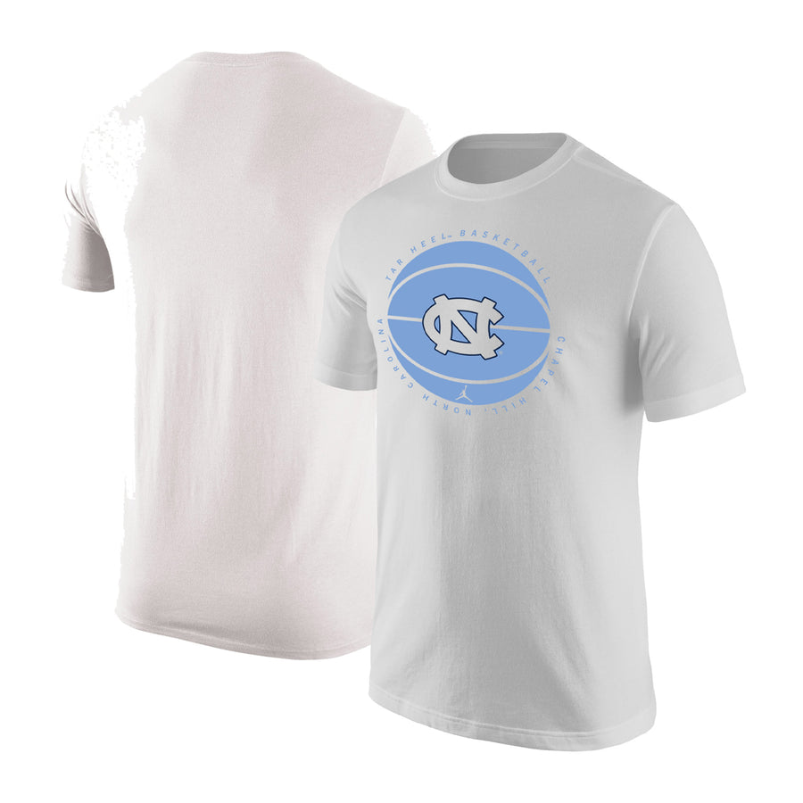 Men's Jordan Brand White North Carolina Tar Heels Basketball Logo T-Shirt