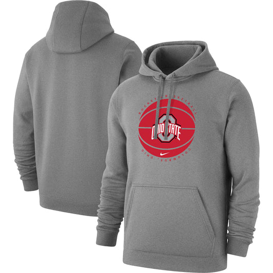 Men's Nike Gray Ohio State Buckeyes Basketball Pullover Hoodie