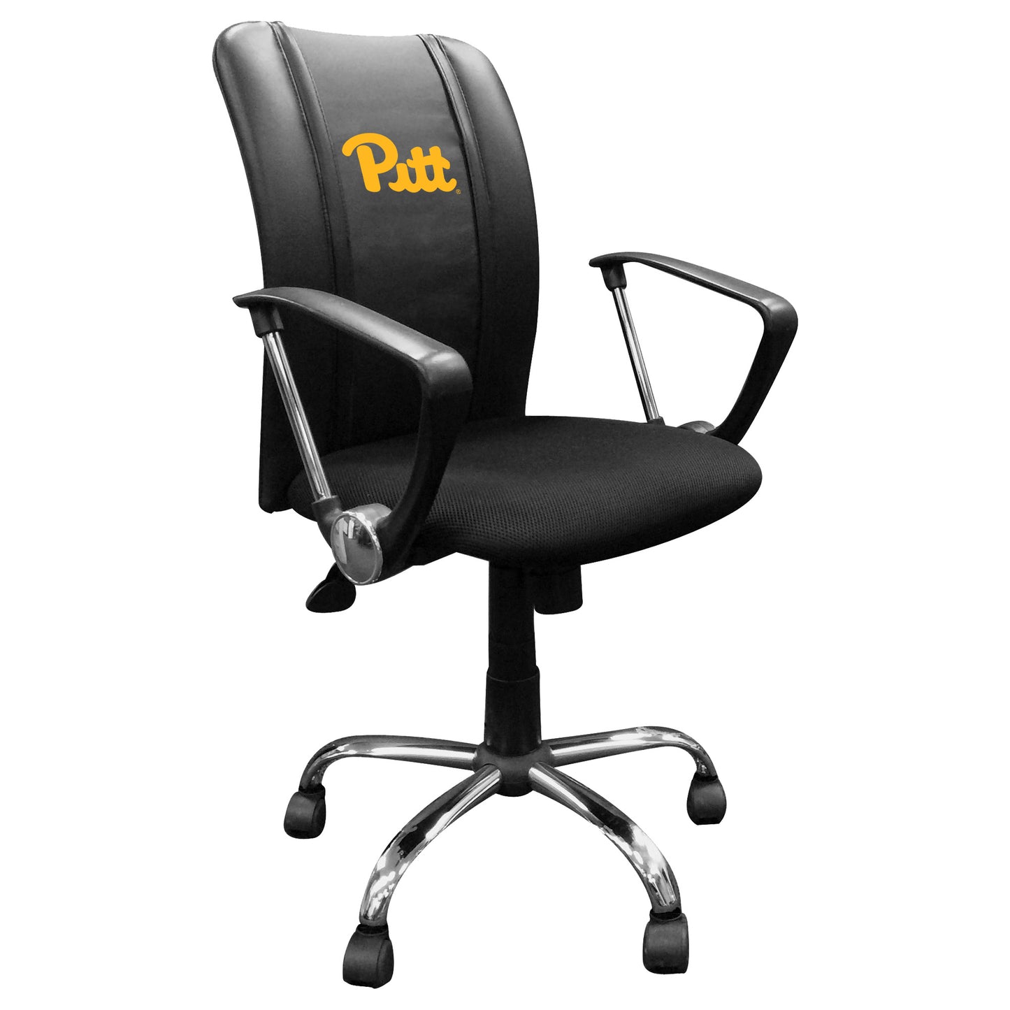 Black Pitt Panthers Logo Curve Task Chair