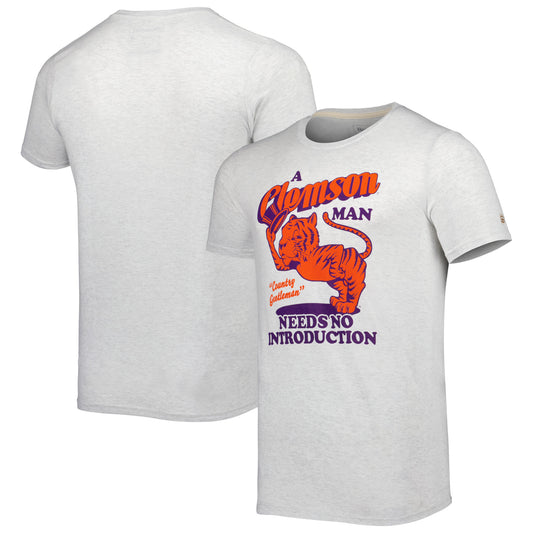 Men's Homefield Ash Clemson Tigers Vintage T-Shirt