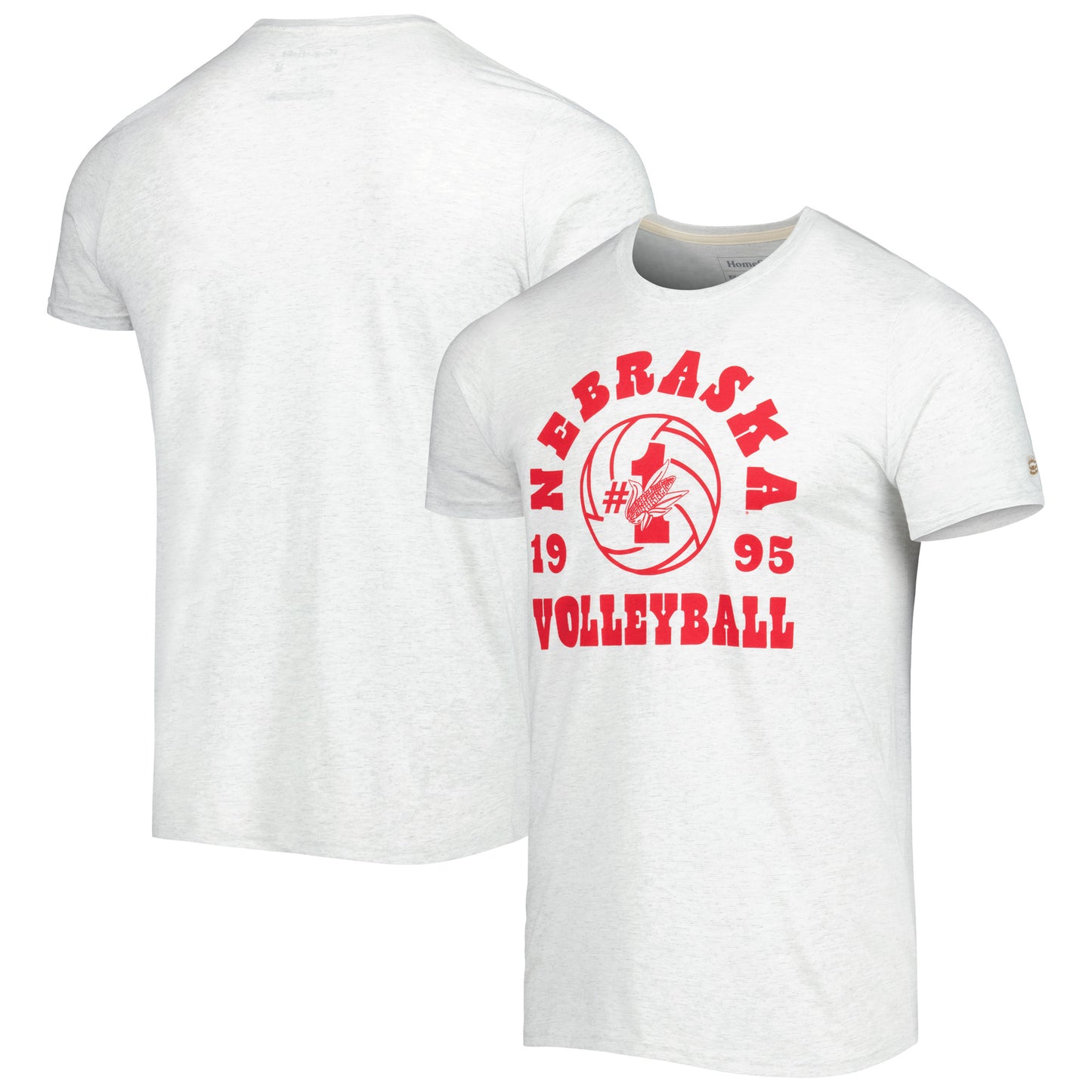 Men's Homefield Ash Nebraska Huskers Vintage 1995 Nebraska Volleyball Champions T-Shirt