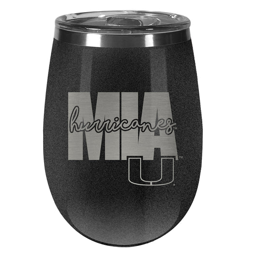 Miami Hurricanes 10oz. Onyx Wine Tumbler