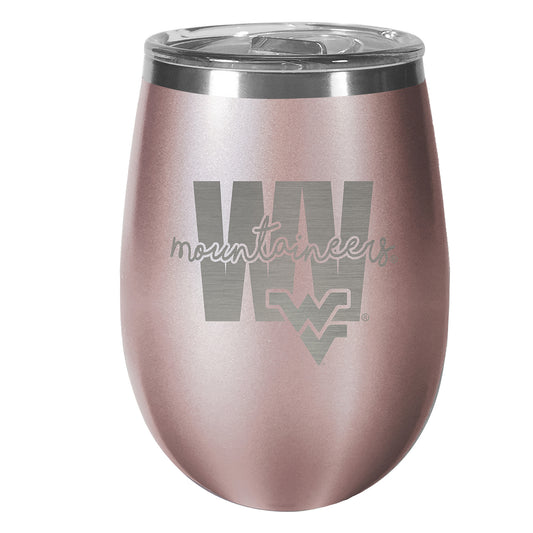 West Virginia Mountaineers 10oz. Rose Gold Wine Tumbler