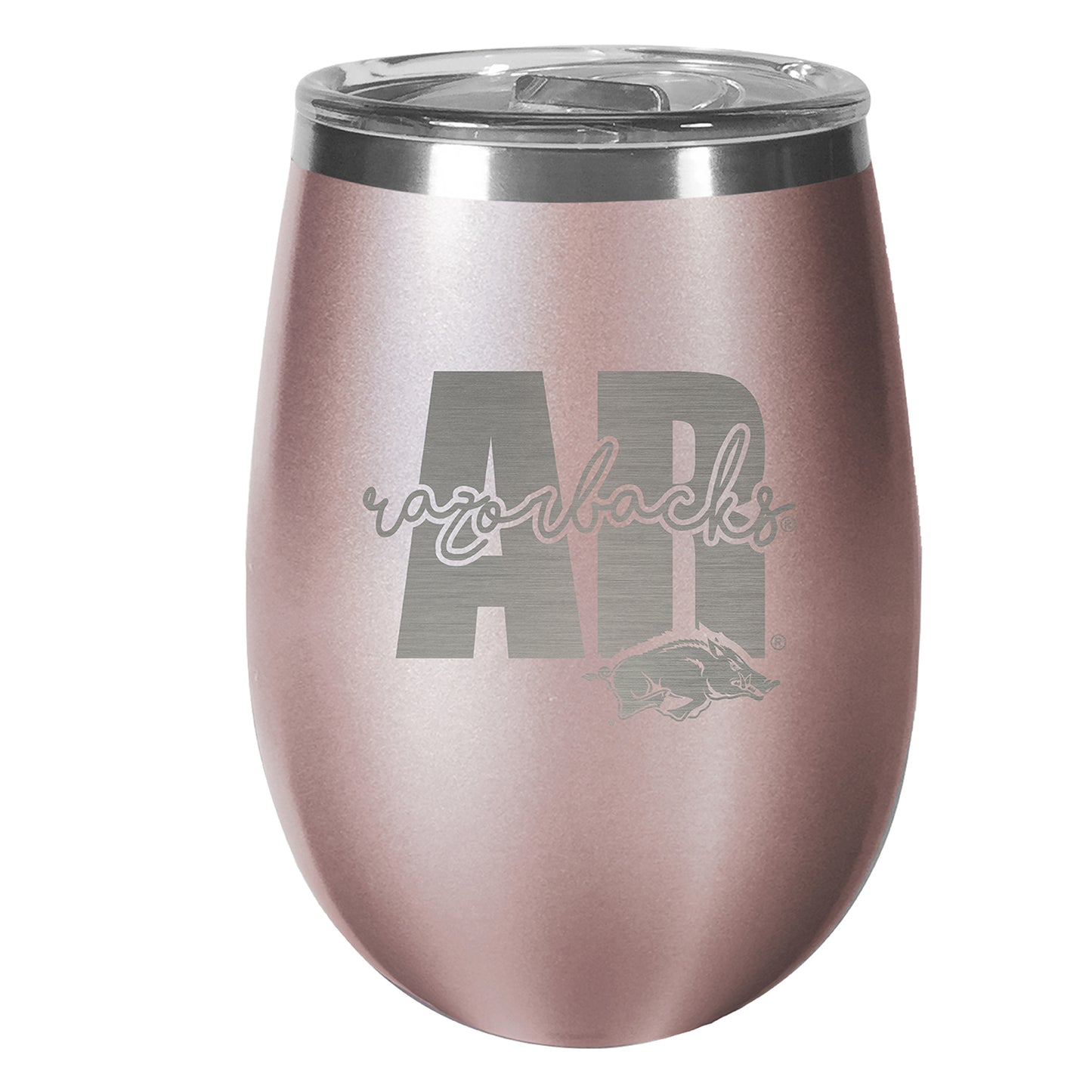 Arkansas Razorbacks 10oz. Rose Gold Wine Tumbler