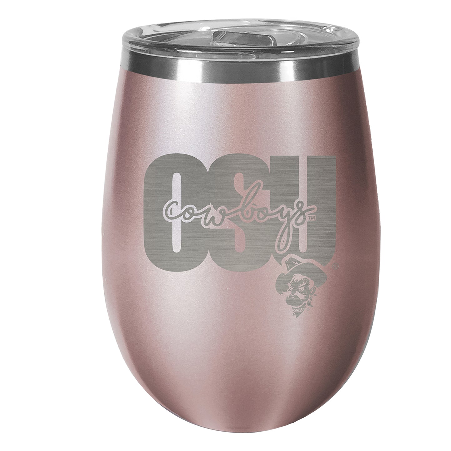 Oklahoma State Cowboys 10oz. Rose Gold Wine Tumbler