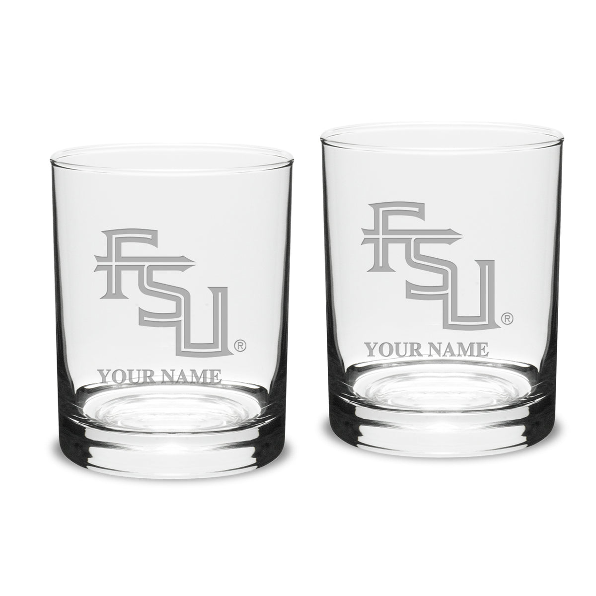 Florida State Seminoles Personalized 14oz. 2-Piece Classic Double Old Fashioned Glass Set