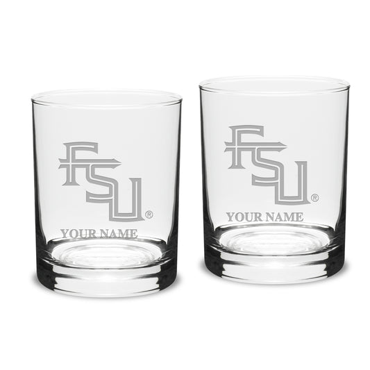 Florida State Seminoles Personalized 14oz. 2-Piece Classic Double Old Fashioned Glass Set