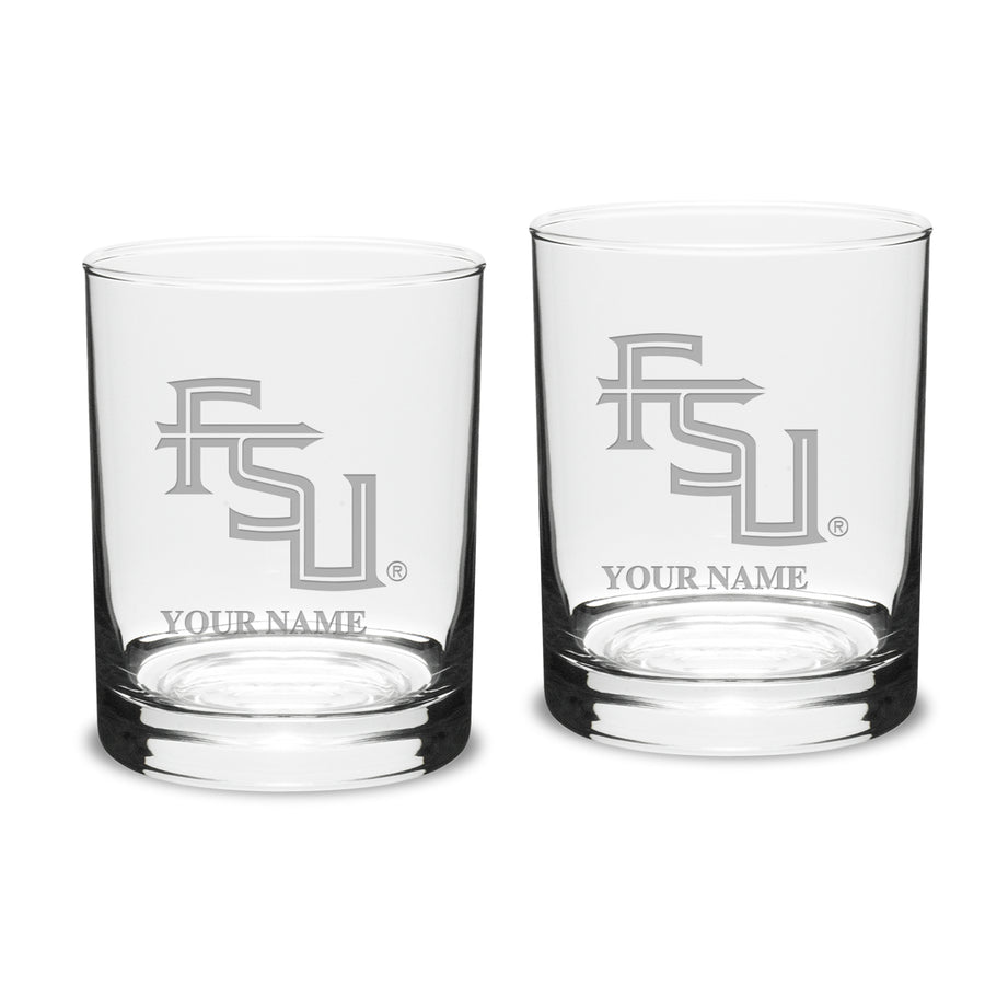 Florida State Seminoles Personalized 14oz. 2-Piece Classic Double Old Fashioned Glass Set