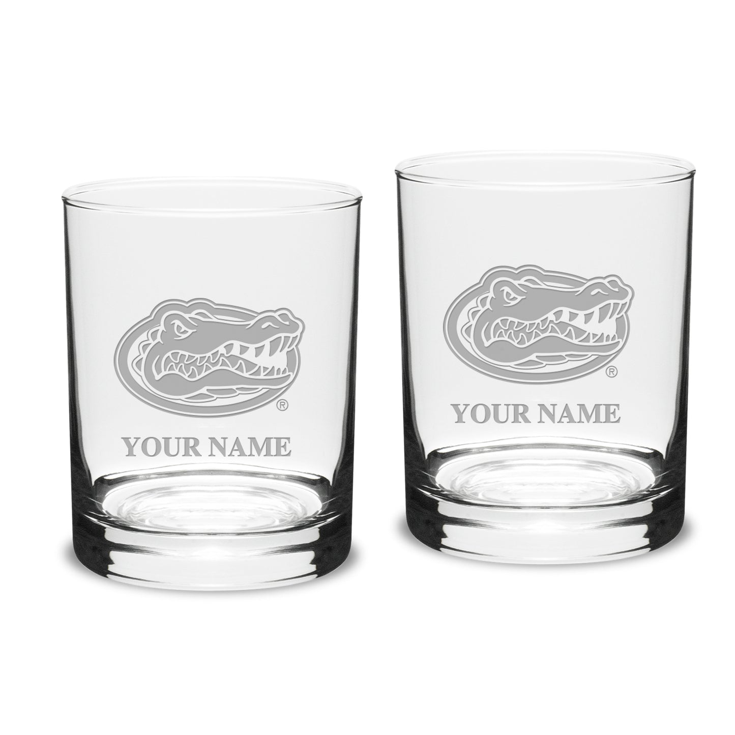 Florida Gators Personalized 14oz. 2-Piece Classic Double Old Fashioned Glass Set