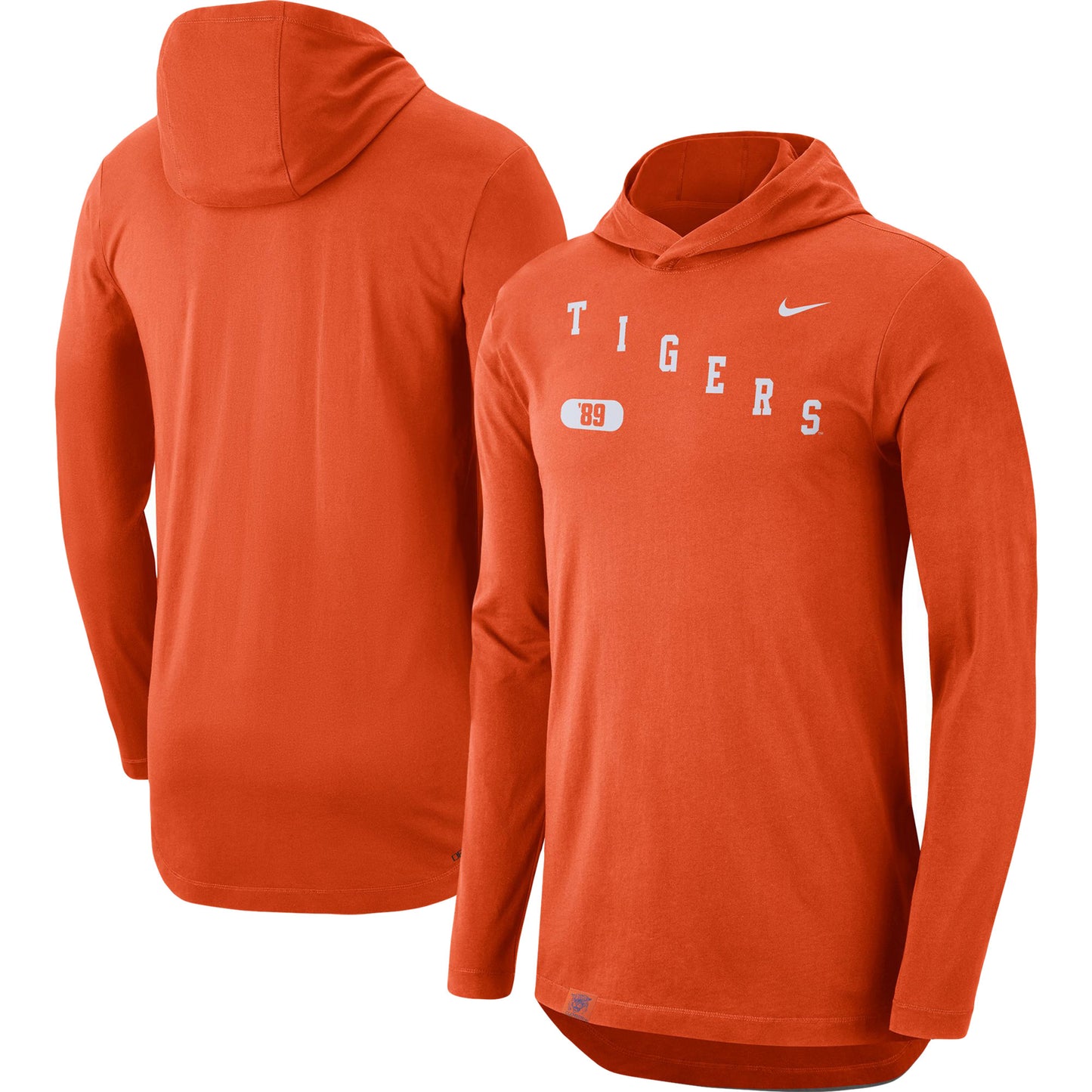Men's Nike Orange Clemson Tigers Team Performance Long Sleeve Hoodie T-Shirt