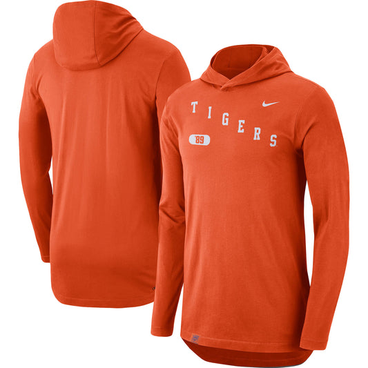 Men's Nike Orange Clemson Tigers Team Performance Long Sleeve Hoodie T-Shirt