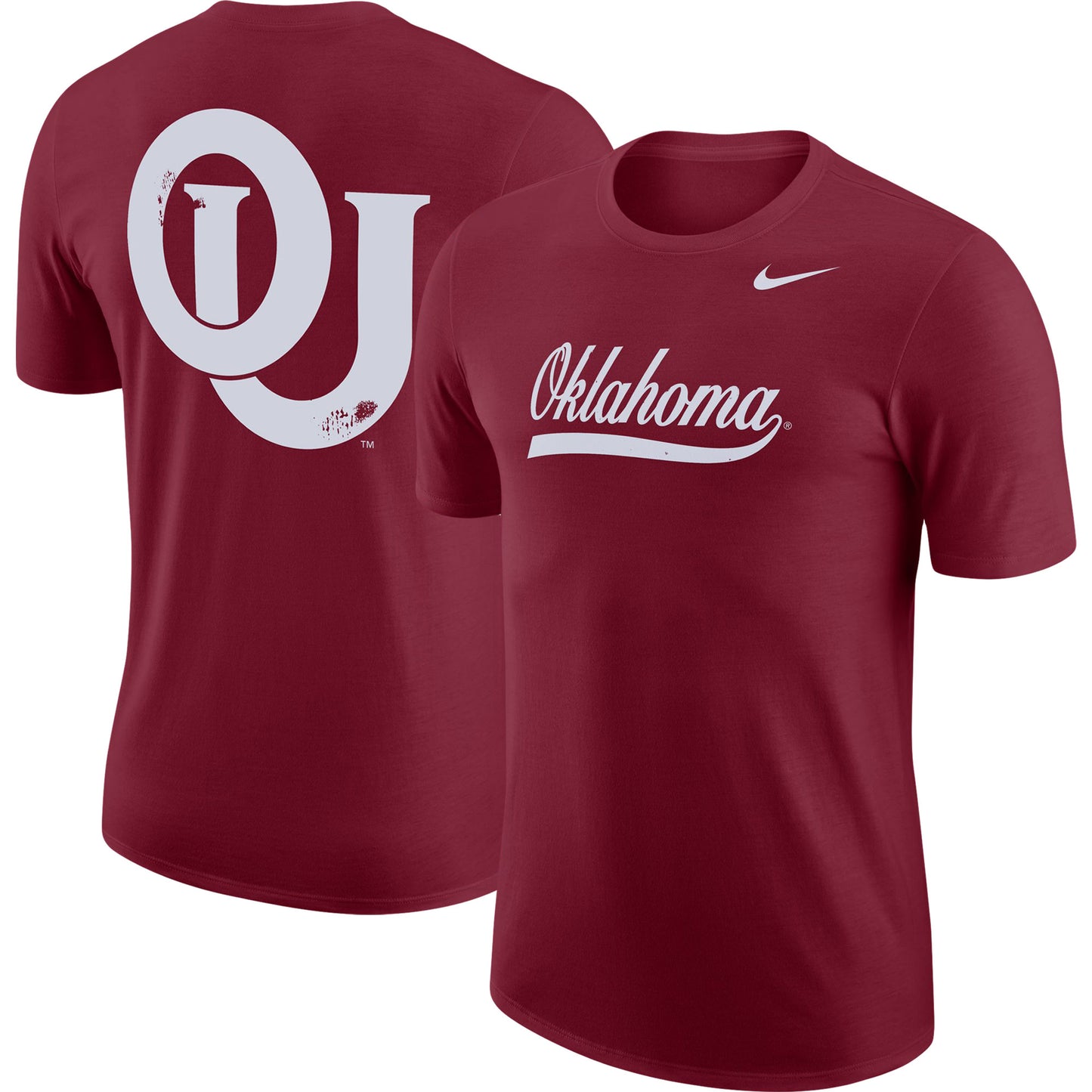 Men's Nike Crimson Oklahoma Sooners Distressed Print Cotton Vault T-Shirt