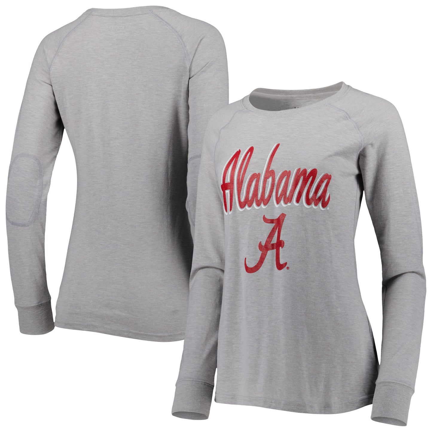 Women's Gray Alabama Crimson Tide Payton Elbow Patch Slub Raglan Long Sleeve T-Shirt