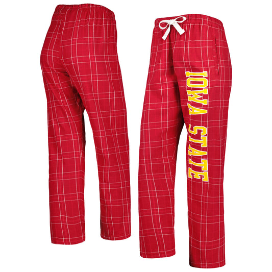 Women's Cardinal/White Iowa State Cyclones Haley Flannel Sleep Pants