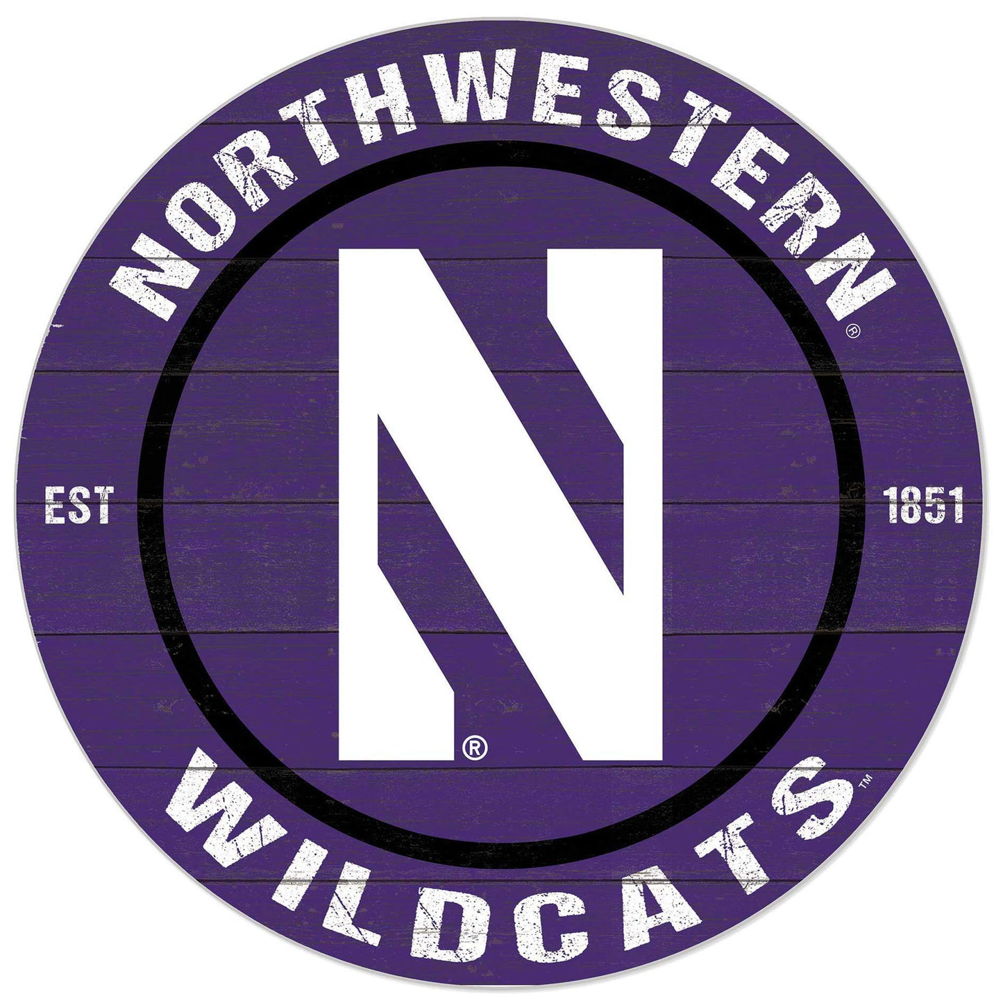 Purple Northwestern Wildcats 20'' x 20'' Indoor/Outdoor Circle Sign