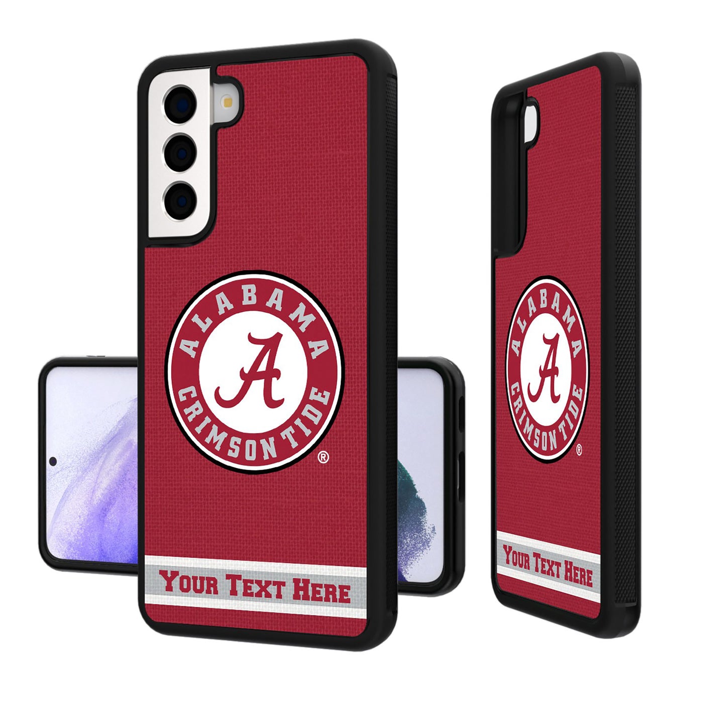 Alabama Crimson Tide Galaxy Endzone Stripe Personalized Bump Case