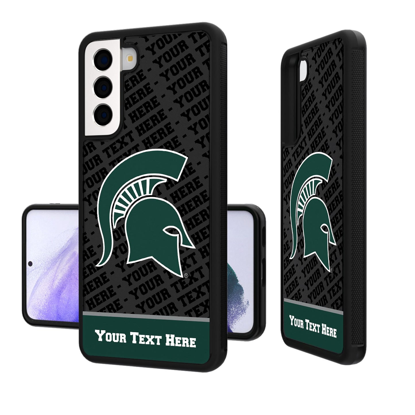 Michigan State Spartans Galaxy Endzone Personalized Bump Case