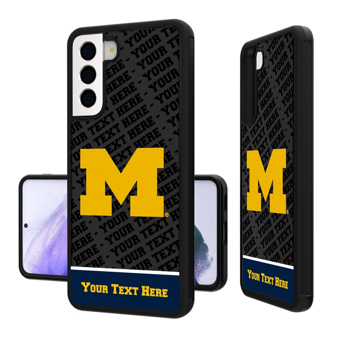 Michigan Wolverines Galaxy Endzone Personalized Bump Case