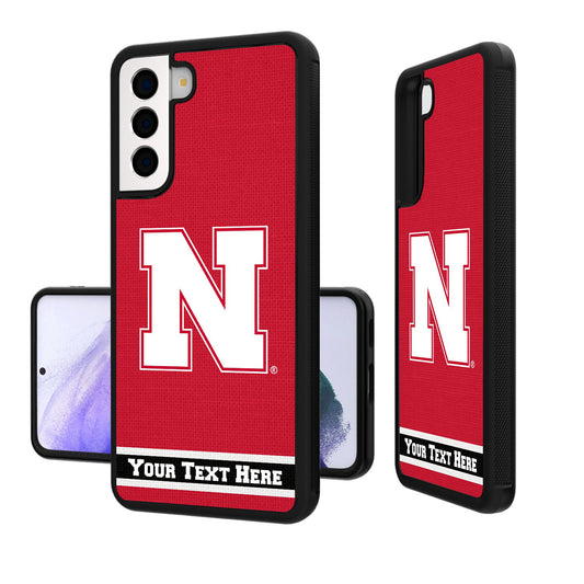 Nebraska Huskers Galaxy Endzone Stripe Logo Personalized Bump Case