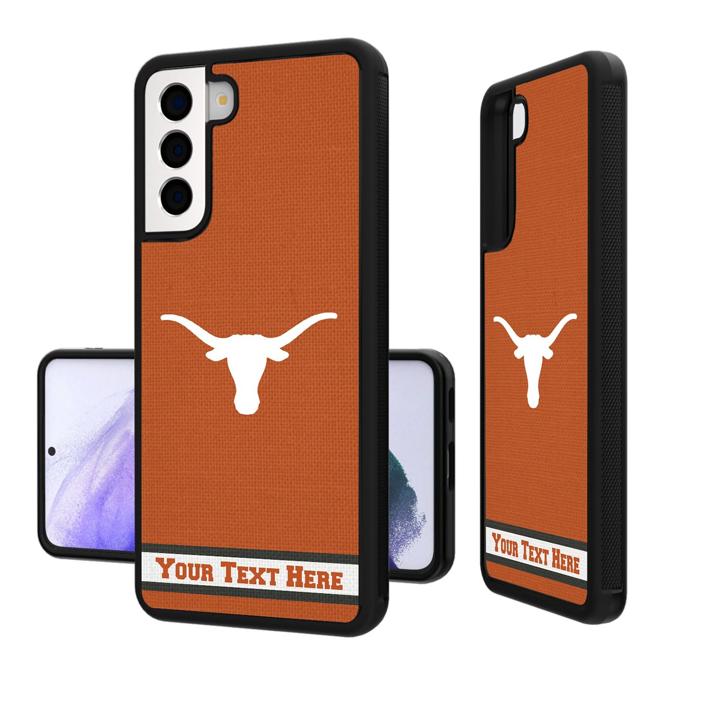 Texas Longhorns Galaxy Endzone Stripe Personalized Bump Case