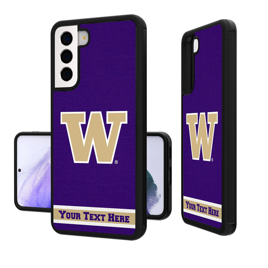 Washington Huskies Galaxy Endzone Stripe Personalized Bump Case