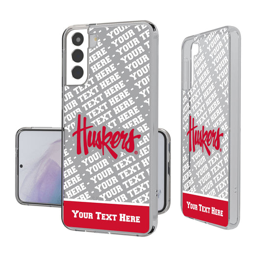 Nebraska Huskers Galaxy Endzone Personalized Clear Case