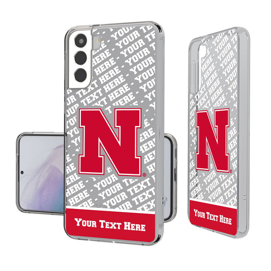 Nebraska Huskers Galaxy Endzone Logo Personalized Clear Case